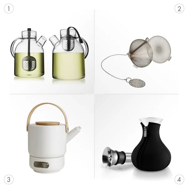 Praktische thee-accessoires: theepot met zeef of theepotverwarmer