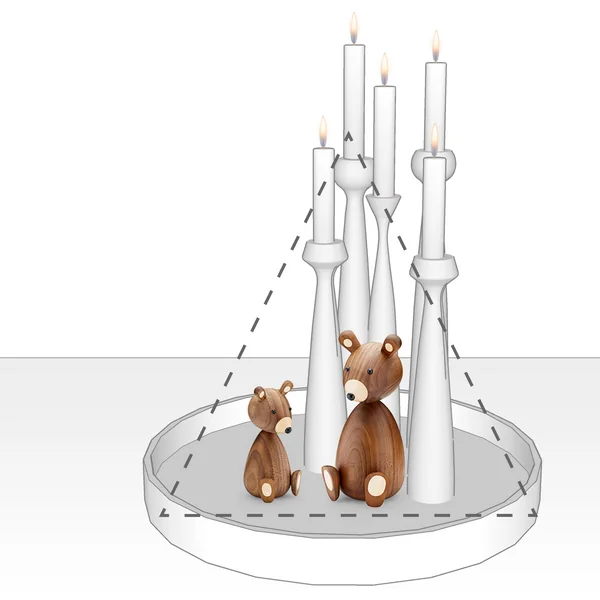 Dienblad versieren met kaarsen